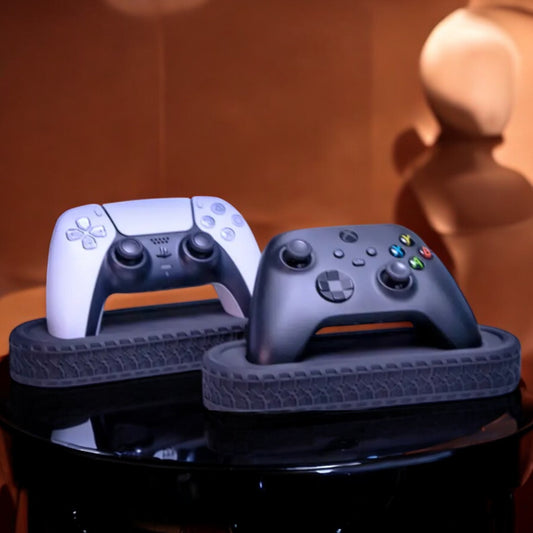 A console holder inspired by the rugged texture and design of car tires, combining functionality with a bold automotive aesthetic. Perfect for organizing small items in a unique style.