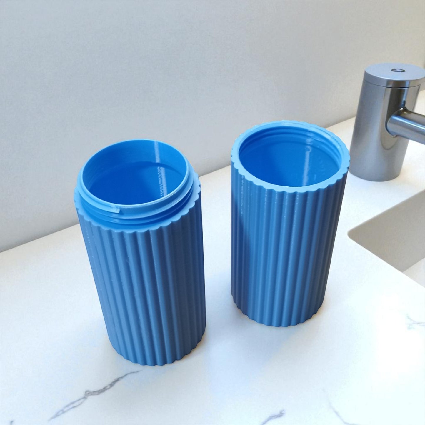a compact and travel-friendly toothbrush and soap holder set, designed to fit neatly in your luggage. perfect for keeping your hygiene essentials organized and clean while on the go.