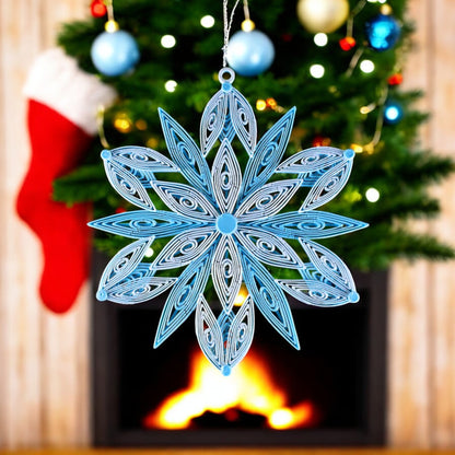 Snow Flake Ornament –3D-Printed Christmas Tree Decoration for Festive Winter Decor