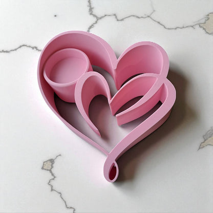 Heart Candle Holder with a romantic double heart design, perfect for tealight candles and creating a warm, elegant ambiance for home decor or special occasions.