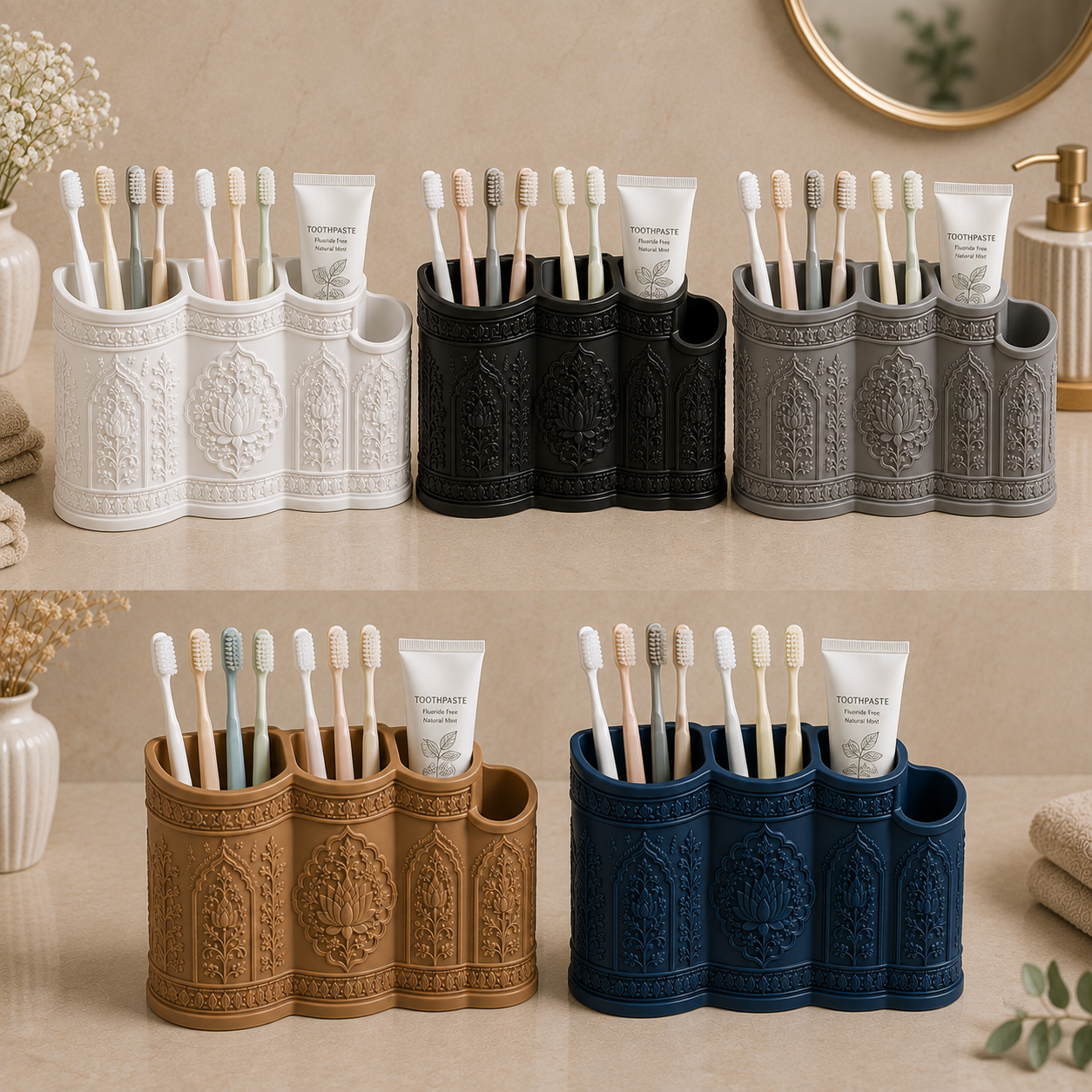 toothbrush holder for bathroom, toothbrush and toothpaste holder, bathroom toothbrush organiser, family toothbrush holder, toothbrush storage caddy, bathroom countertop organiser, bathroom counter storage, toothpaste organiser, toothbrush caddy, dental care organiser, toothbrush stand, bathroom sink organiser, bathroom vanity organiser, decorative toothbrush holder, unique bathroom accessories, traditional