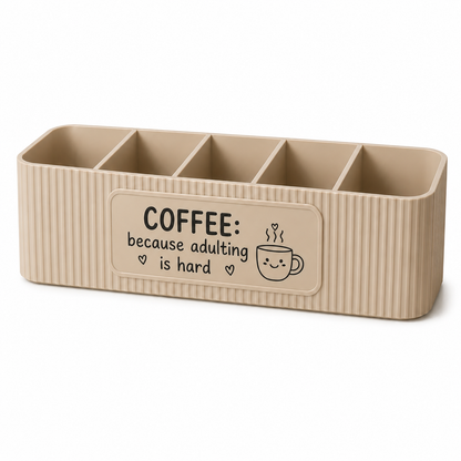 Personalised Coffee Station Organiser, Coffee Bar Countertop Storage, Custom Coffee Caddy, Tea Sugar Sachet Holder, Kitchen Organisation