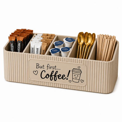 Personalised Coffee Station Organiser, Coffee Bar Countertop Storage, Custom Coffee Caddy, Tea Sugar Sachet Holder, Kitchen Organisation