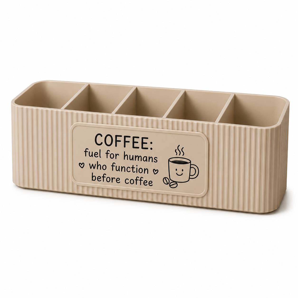personalised coffee station organiser, coffee bar countertop storage, custom coffee caddy, tea sugar sachet holder, kitchen organisation