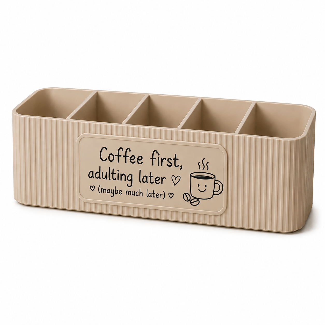 personalised coffee station organiser, coffee bar countertop storage, custom coffee caddy, tea sugar sachet holder, kitchen organisation