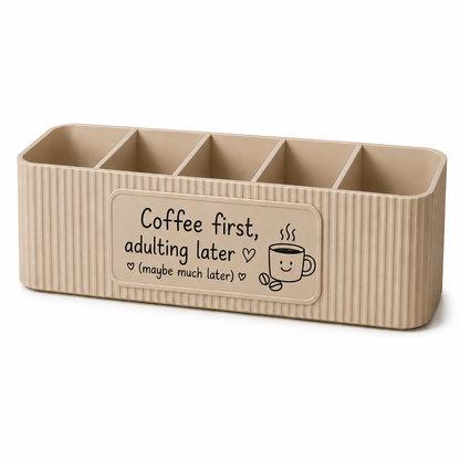 Personalised Coffee Station Organiser, Coffee Bar Countertop Storage, Custom Coffee Caddy, Tea Sugar Sachet Holder, Kitchen Organisation