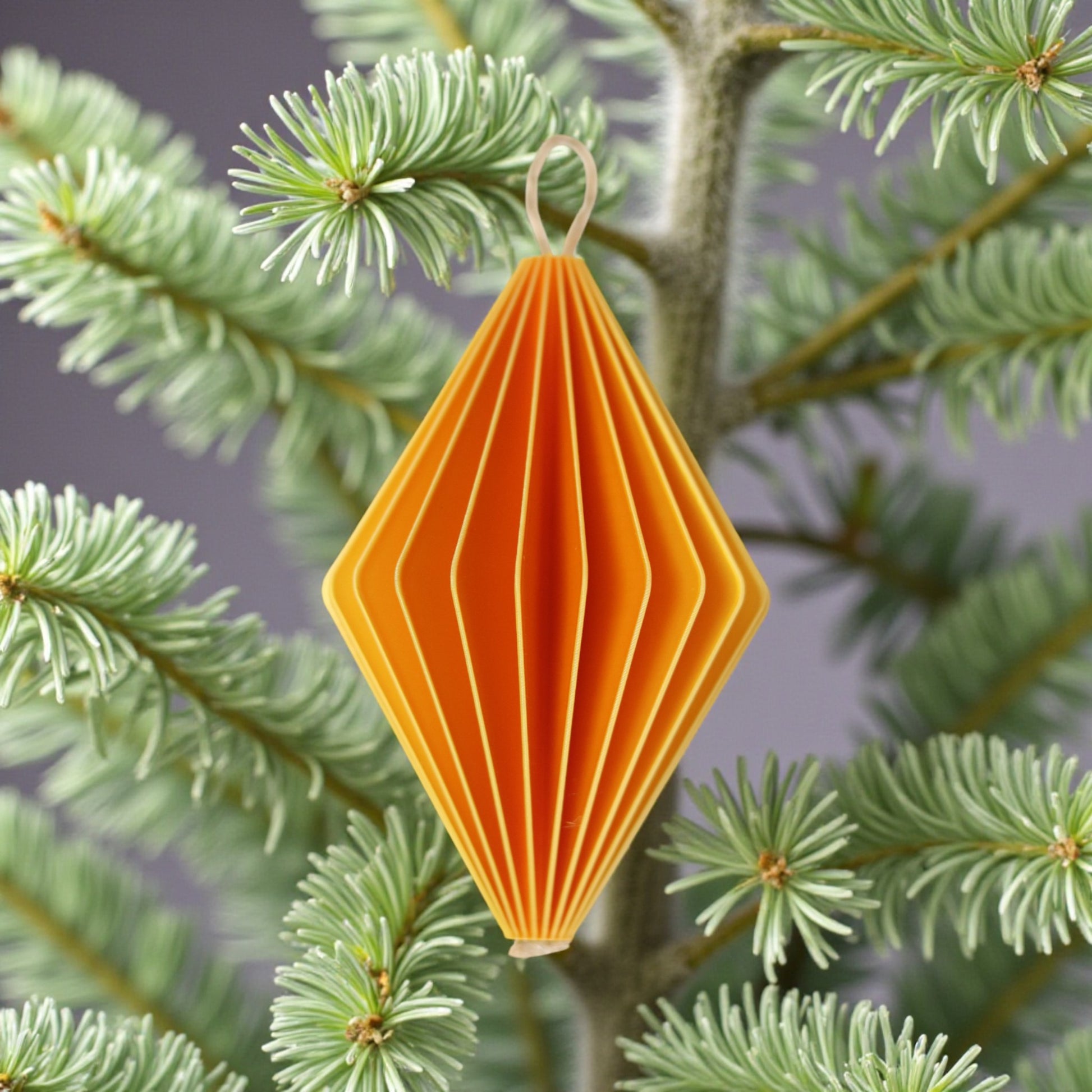 Handmade 3D printed ellipse ornament in warm brown tone – minimalist style