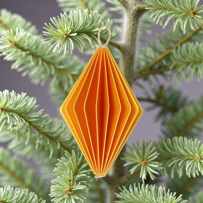 Handmade 3D printed ellipse ornament in warm brown tone – minimalist style