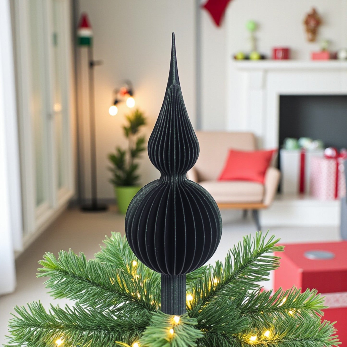 handmade 3d printed ellipse ornament in warm brown tone – minimalist style