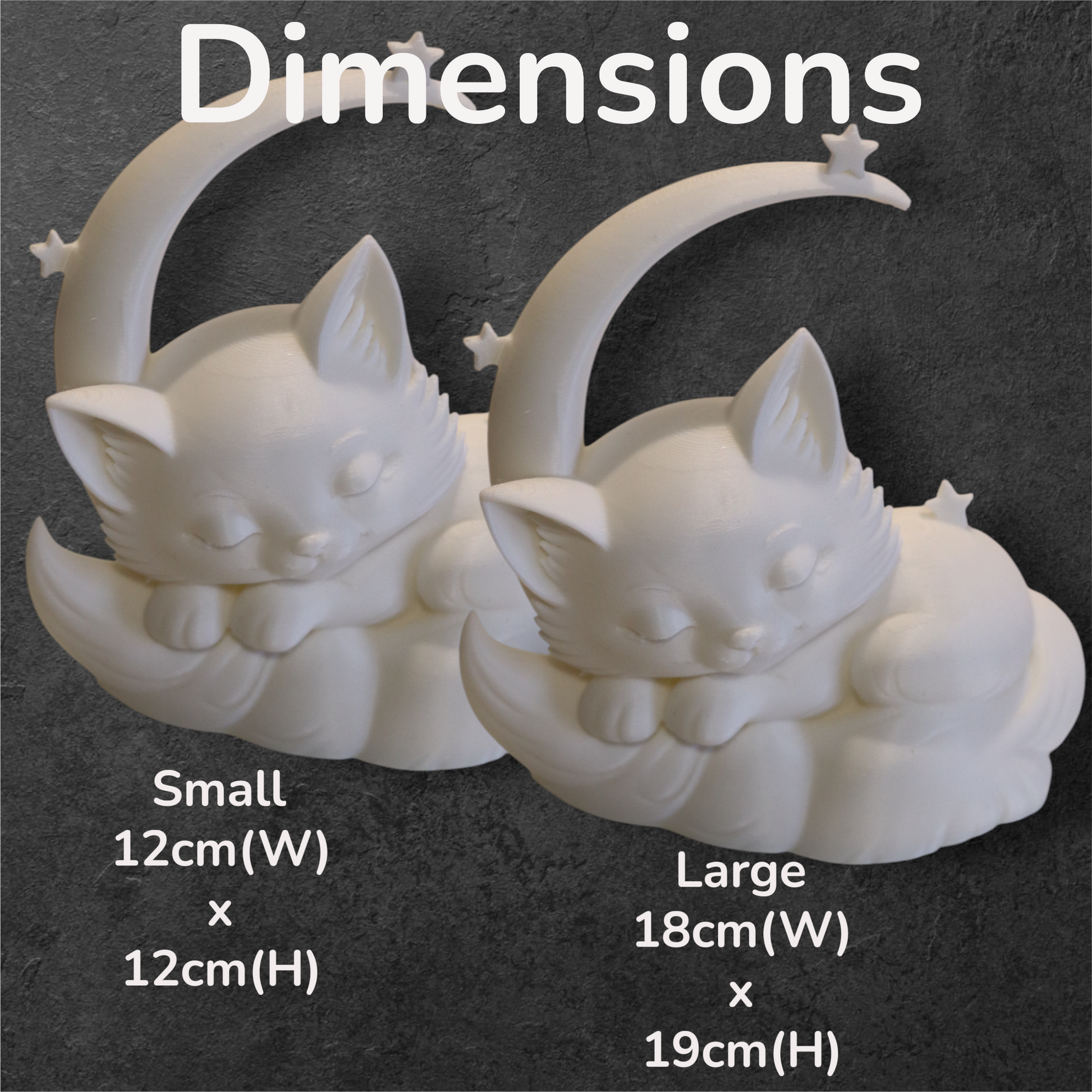 This sleeping cat moon statue makes a beautiful gift for birthdays, baby showers, or anyone who finds comfort in cute, dreamy décor. It brings a sense of serenity to any room and pairs perfectly with nightlights, candles, or fairy lights.