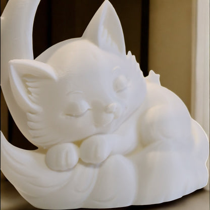 This sleeping cat moon statue makes a beautiful gift for birthdays, baby showers, or anyone who finds comfort in cute, dreamy décor. It brings a sense of serenity to any room and pairs perfectly with nightlights, candles, or fairy lights.