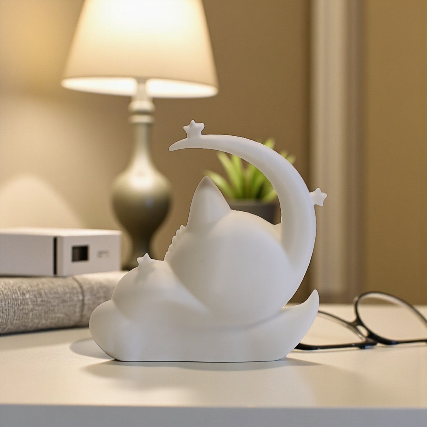 this sleeping cat moon statue makes a beautiful gift for birthdays, baby showers, or anyone who finds comfort in cute, dreamy décor. it brings a sense of serenity to any room and pairs perfectly with nightlights, candles, or fairy lights.