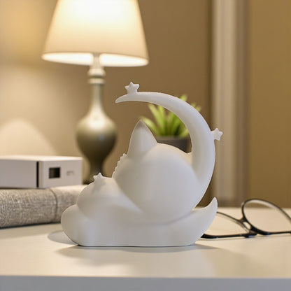 This sleeping cat moon statue makes a beautiful gift for birthdays, baby showers, or anyone who finds comfort in cute, dreamy décor. It brings a sense of serenity to any room and pairs perfectly with nightlights, candles, or fairy lights.