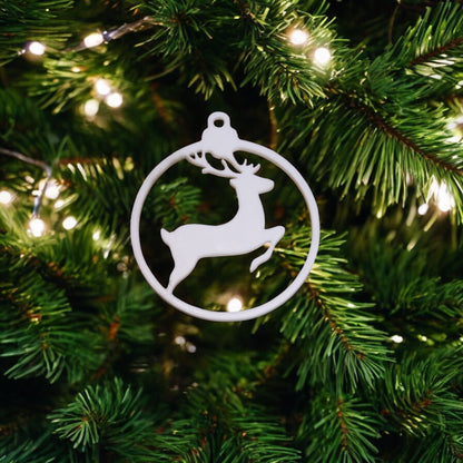 Custom Christmas Tree Ornaments , Set of 4, 6, or 10 | 10 Designs & Colour Options | Modern Holiday Decorations | Reindeer, Star, Snowflake, Tree