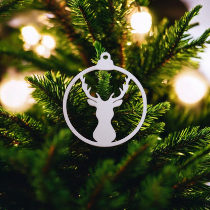 Custom Christmas Tree Ornaments , Set of 4, 6, or 10 | 10 Designs & Colour Options | Modern Holiday Decorations | Reindeer, Star, Snowflake, Tree