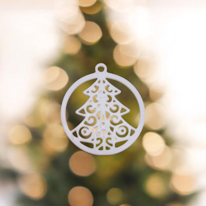 Custom Christmas Tree Ornaments , Set of 4, 6, or 10 | 10 Designs & Colour Options | Modern Holiday Decorations | Reindeer, Star, Snowflake, Tree