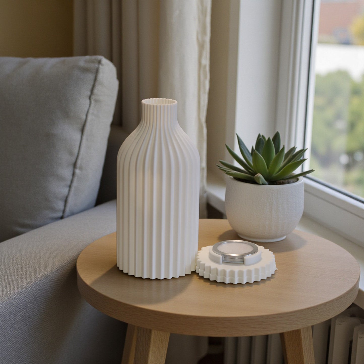 vase lamp for dried & artificial flowers – soft ambient table light, modern home decor, christmas gift, bedside night lamp 24 cm