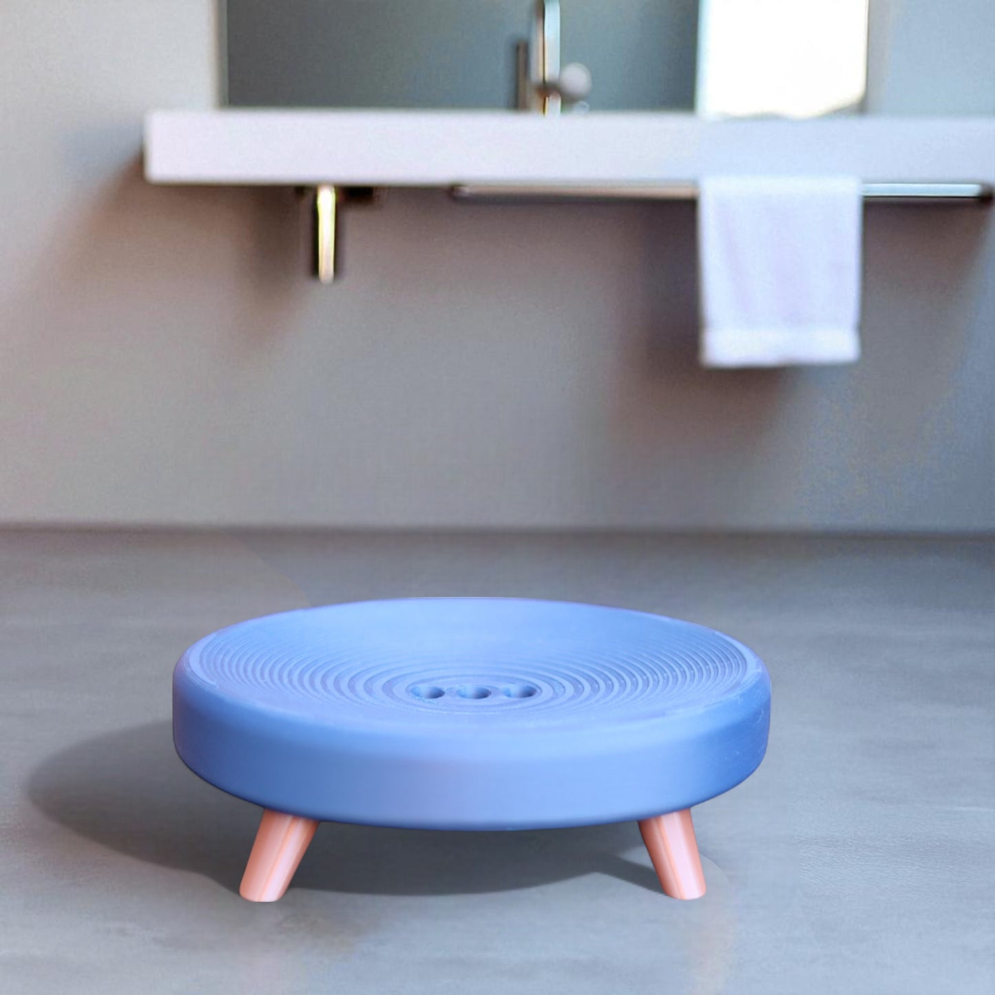 soap holder with feet and drainage holes, made from durable eco-friendly material, featuring an elevated design to keep soap dry and fresh, perfect for bathrooms, kitchens, or laundry rooms.