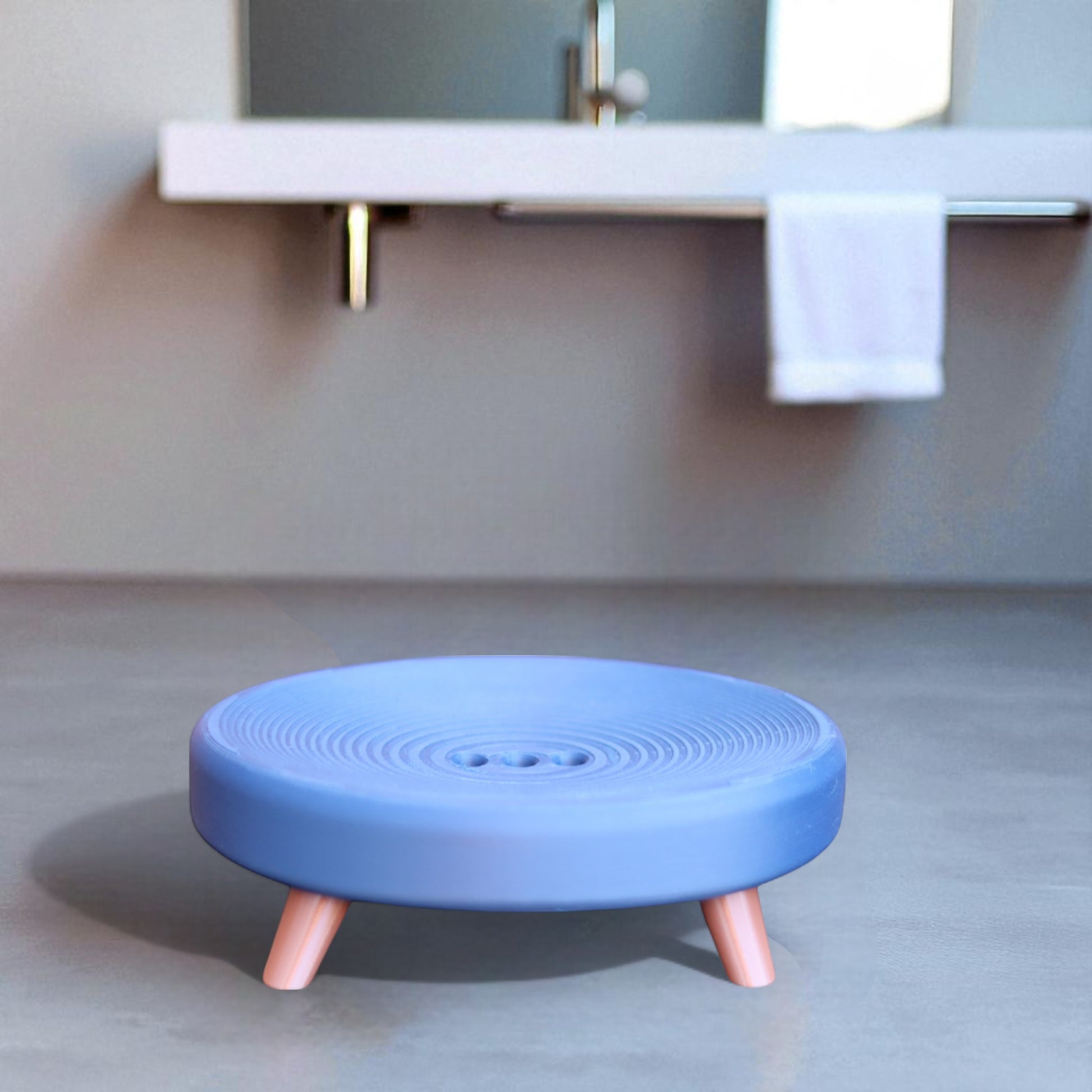 Soap holder with feet and drainage holes, made from durable eco-friendly material, featuring an elevated design to keep soap dry and fresh, perfect for bathrooms, kitchens, or laundry rooms.