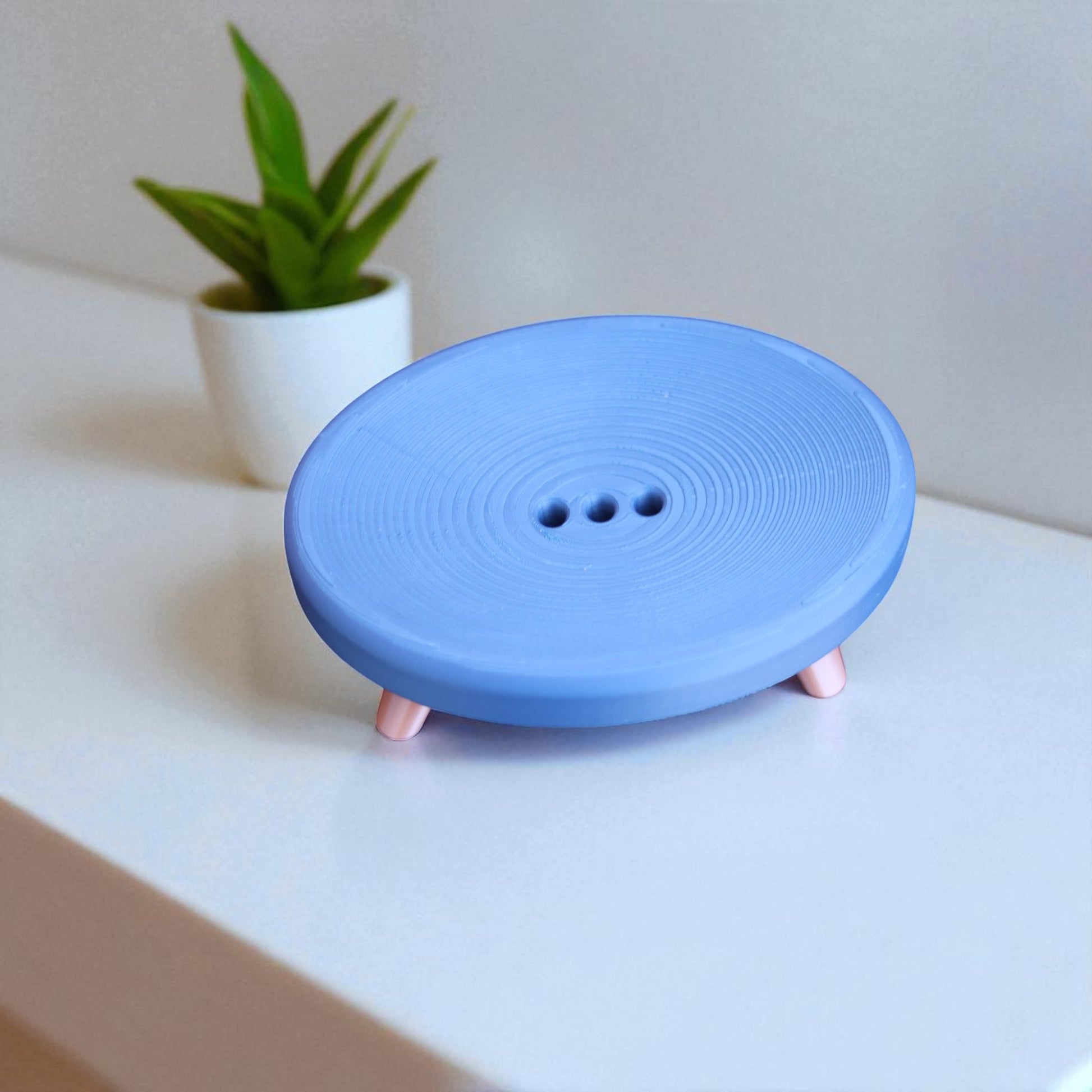 Soap holder with feet and drainage holes, made from durable eco-friendly material, featuring an elevated design to keep soap dry and fresh, perfect for bathrooms, kitchens, or laundry rooms.