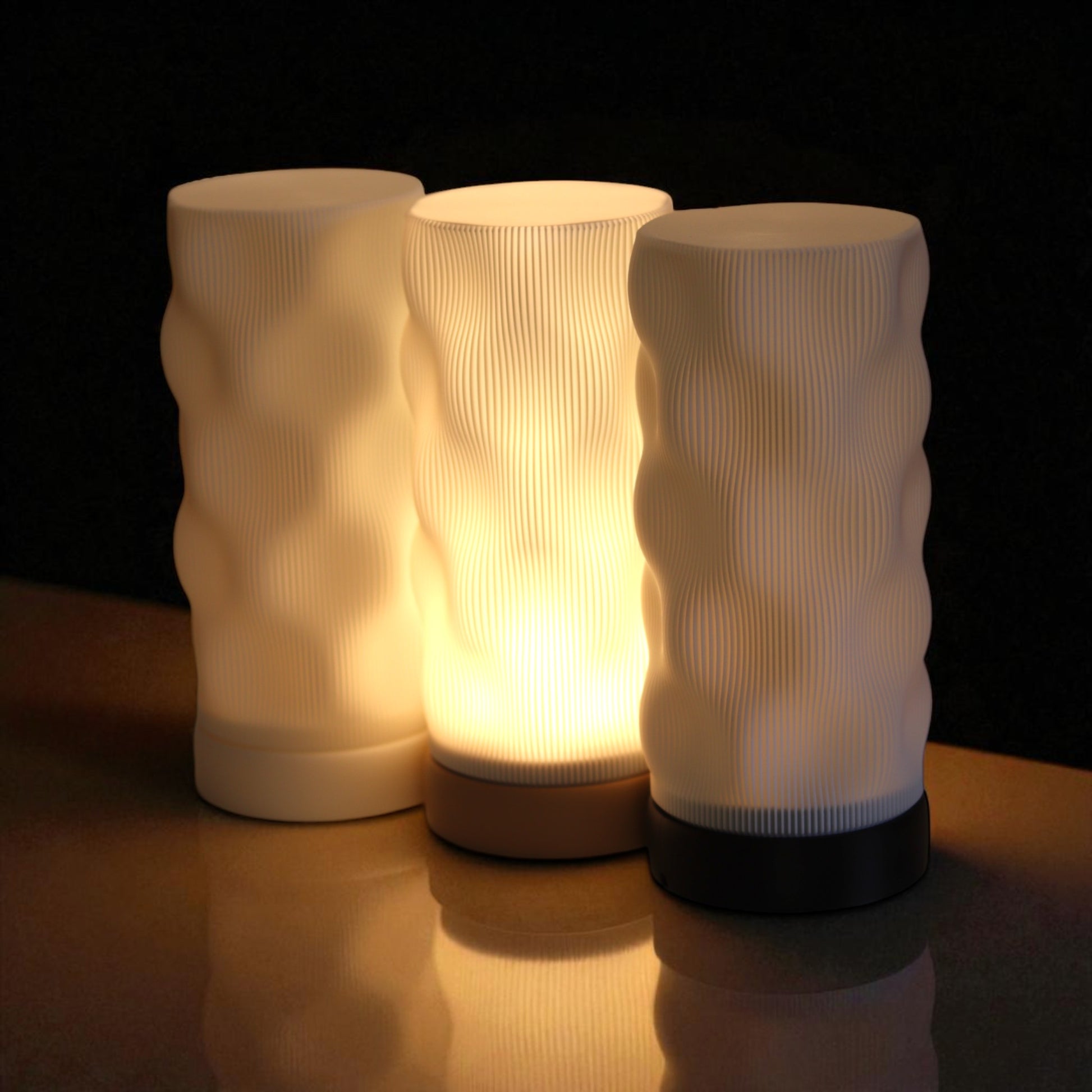 Bedside lamp with USB cable, white shade and coloured base, perfect for living room, bedroom, or nursery.