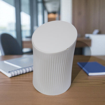 Small trash can for cotton pads, tissues, and desk clutter, minimalist design