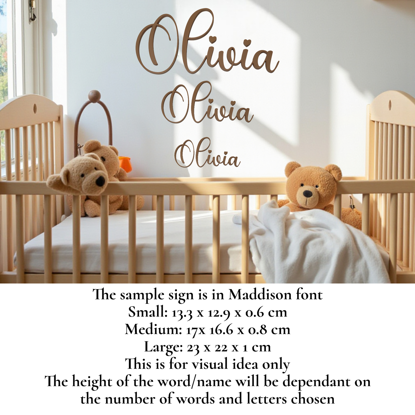 custom wall art name plaque for nursery or kids’ room
