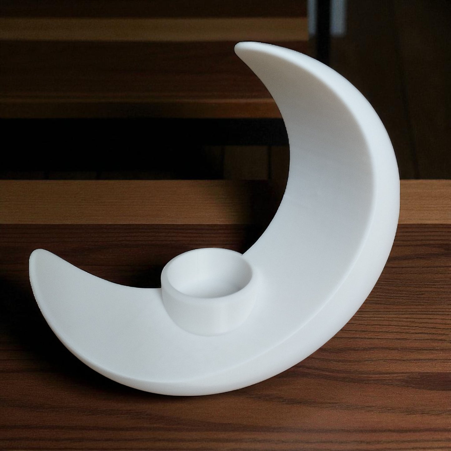 an elegant moon-inspired centerpiece with a celestial design, perfect for adding a touch of sophistication and romance to any space. this stunning decor piece captures the serene beauty of the moon, making it an ideal statement for tables, shelves, or special occasions.