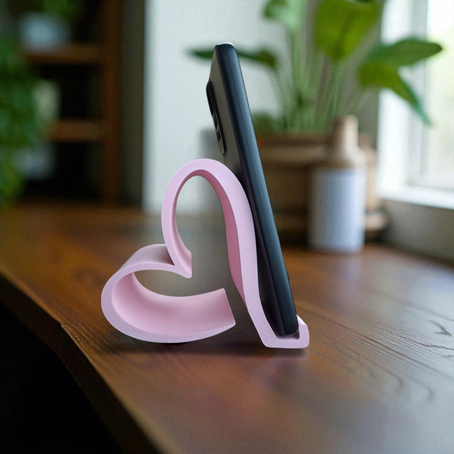 phone & kindle holder heart-shaped universal stand for all phones, kindles, and small tablets stylish and durable device holder for desk, nightstand, or kitchen