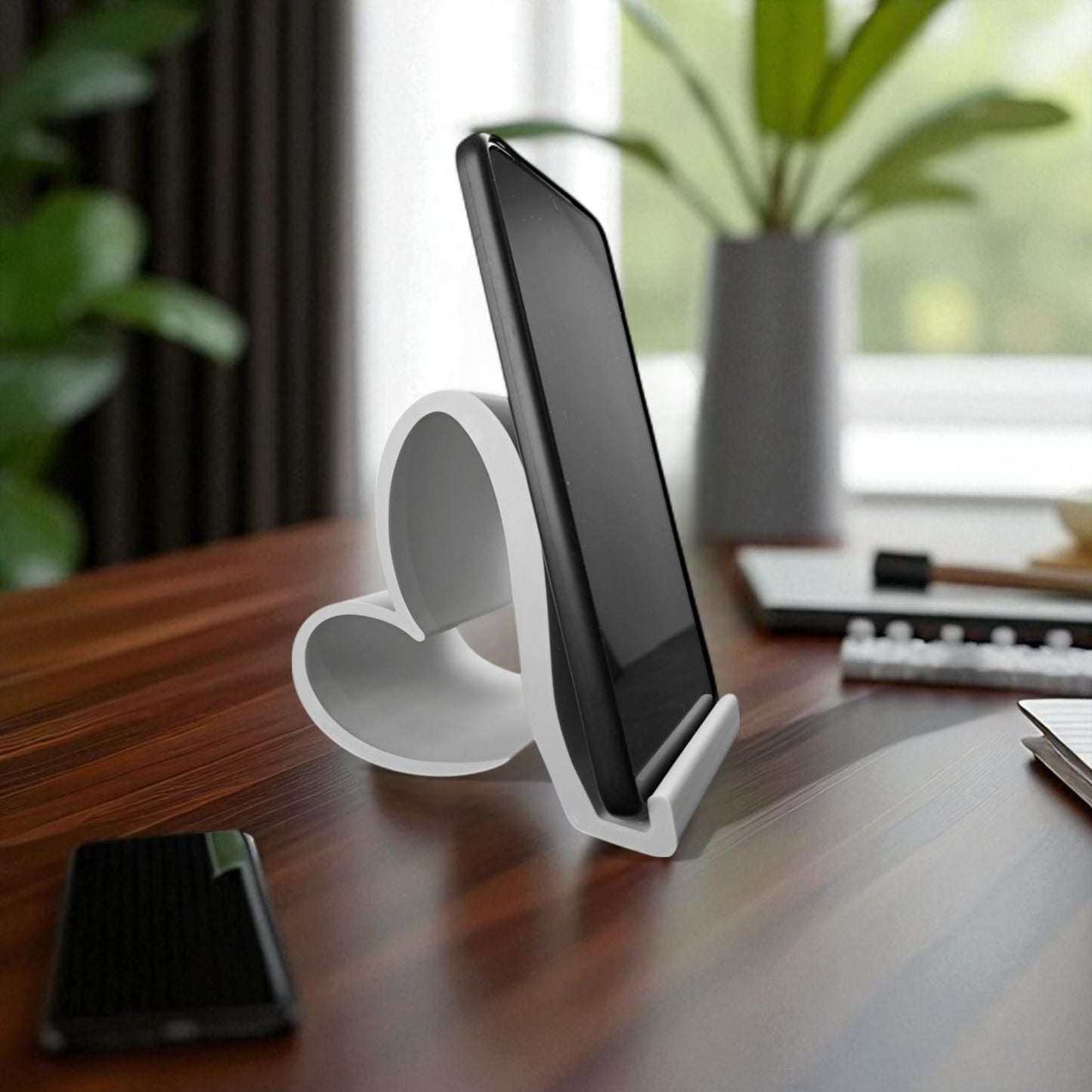 phone & kindle holder heart-shaped universal stand for all phones, kindles, and small tablets stylish and durable device holder for desk, nightstand, or kitchen