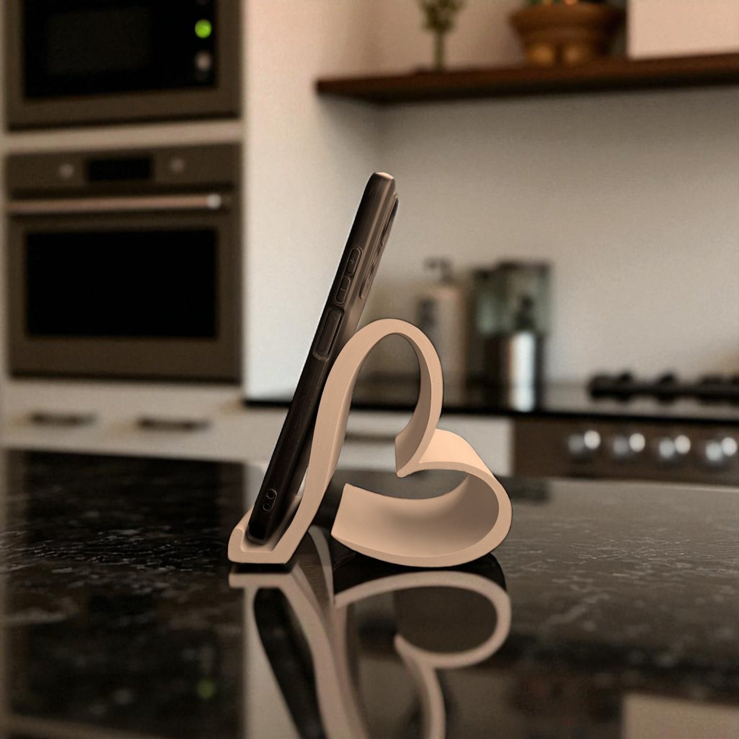 phone & kindle holder heart-shaped universal stand for all phones, kindles, and small tablets stylish and durable device holder for desk, nightstand, or kitchen