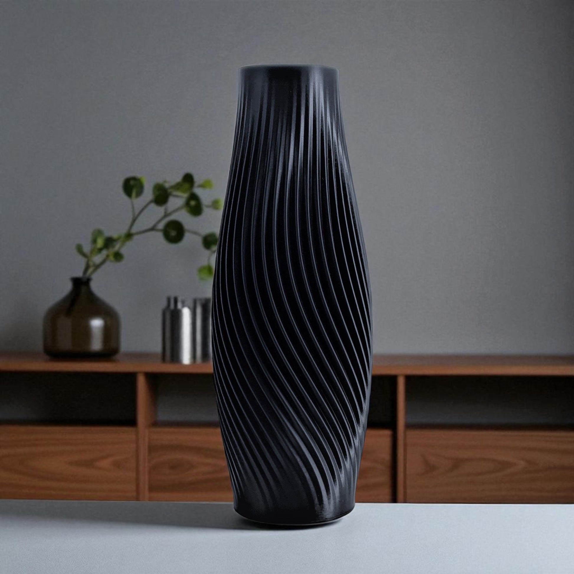 Luna Vase a modern vase featuring sleek, textured strips, perfect for contemporary decor, floral arrangements, minimalist styling, artistic interiors, home accents, elegant design, decorative pieces, unique gifts, and timeless aesthetics.