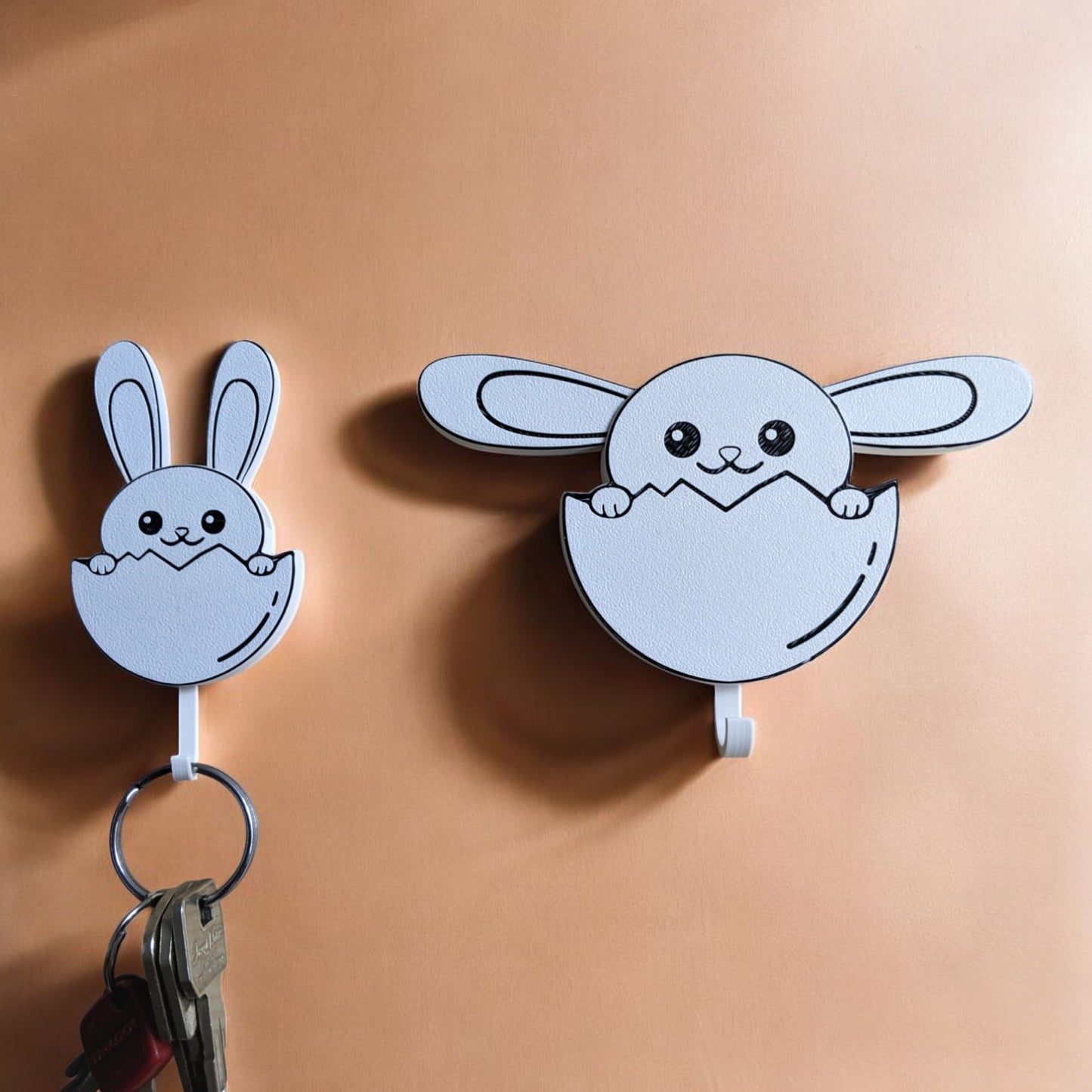 bunny key keeper 3d printed key hanger with ears that rise cute home organizer