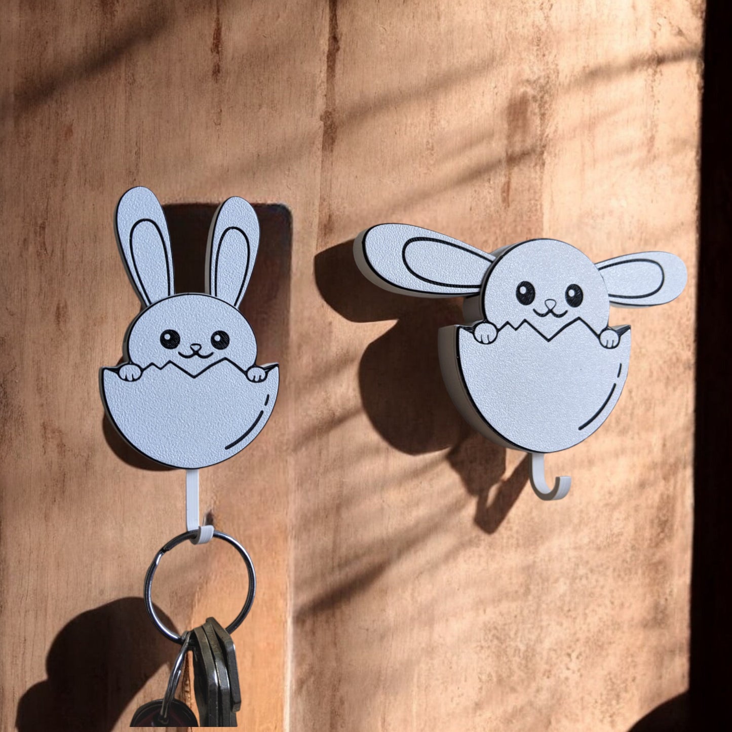 bunny key keeper 3d printed key hanger with ears that rise cute home organizer