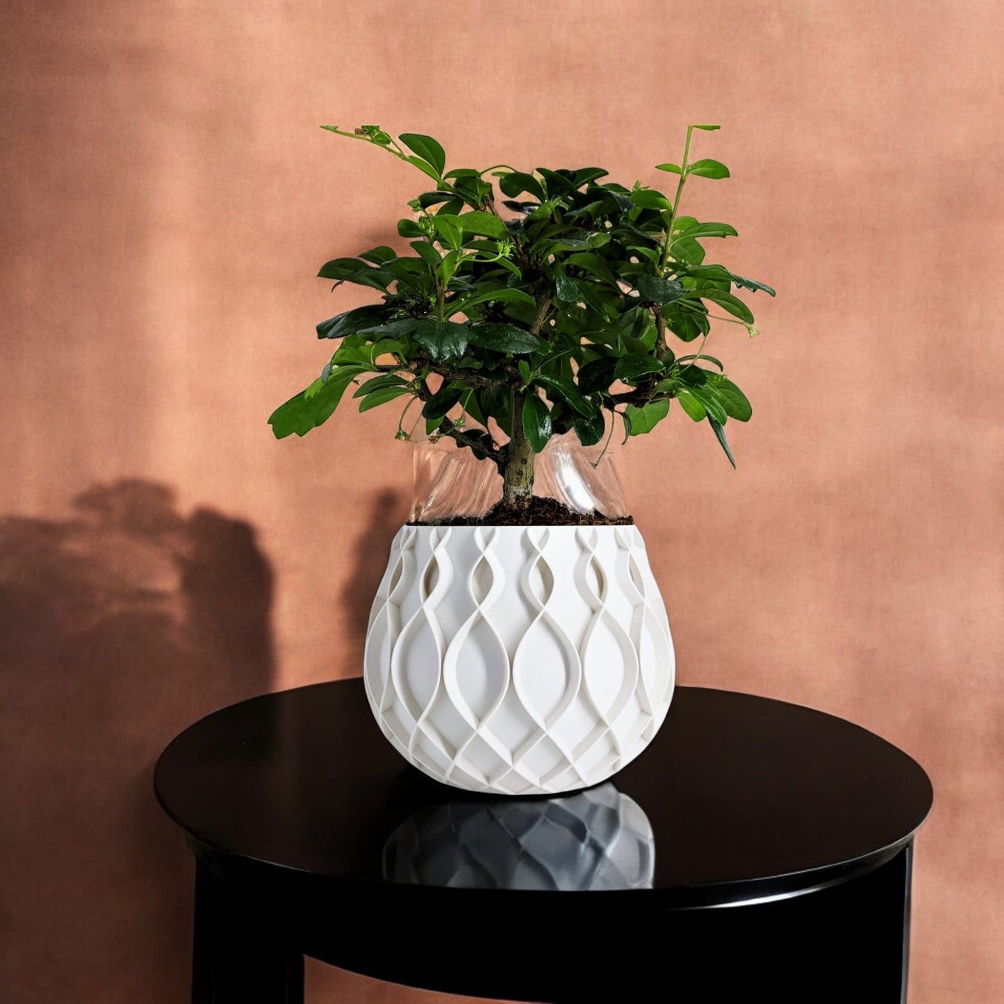 bellvere planter pot with tray modern 3d printed design elegant home décor style