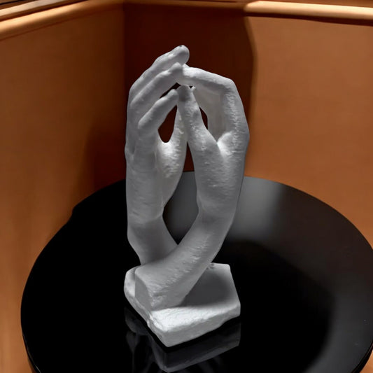 Eternal Touch Sculpture 3D Printed Male Female Hands Elegant Modern Art UK Made Home Décor