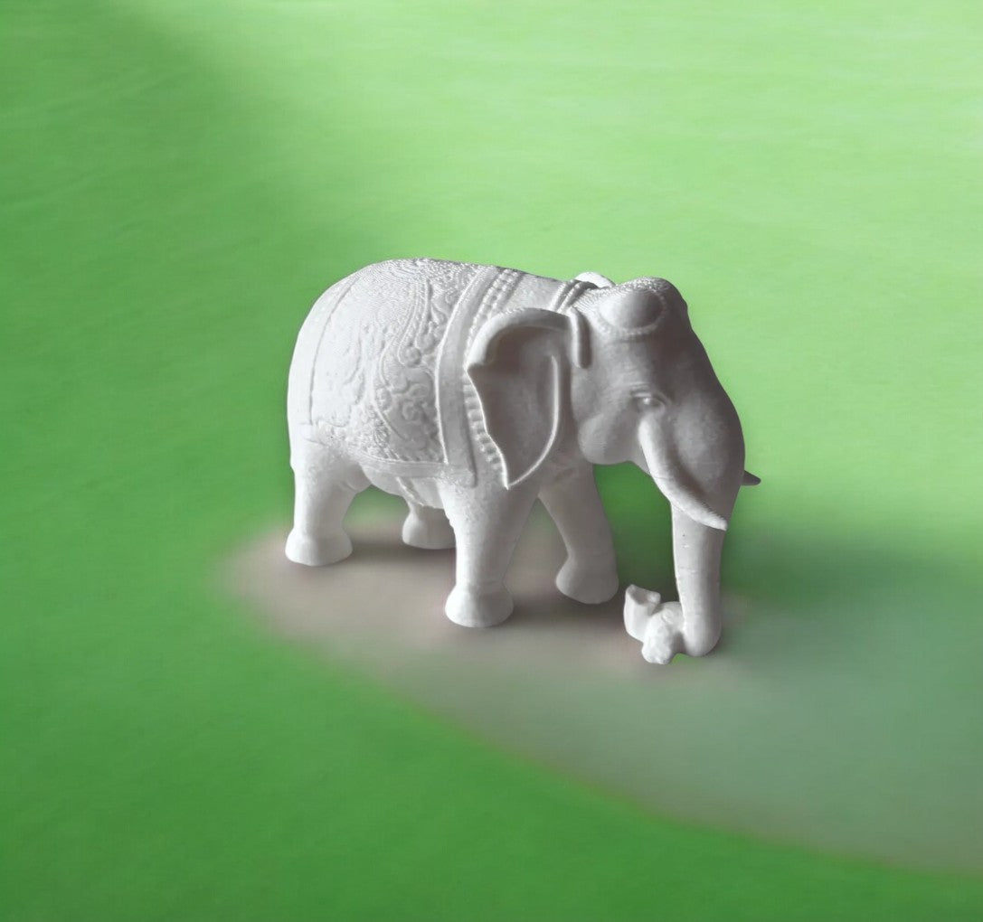 royal elephant statue 3d printed home décor for classic elegance