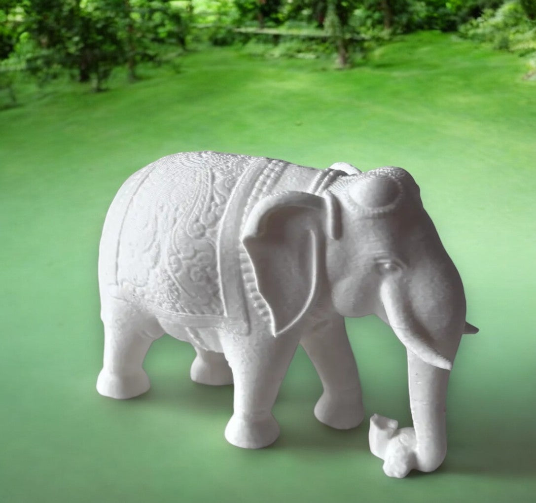 royal elephant statue 3d printed home décor for classic elegance