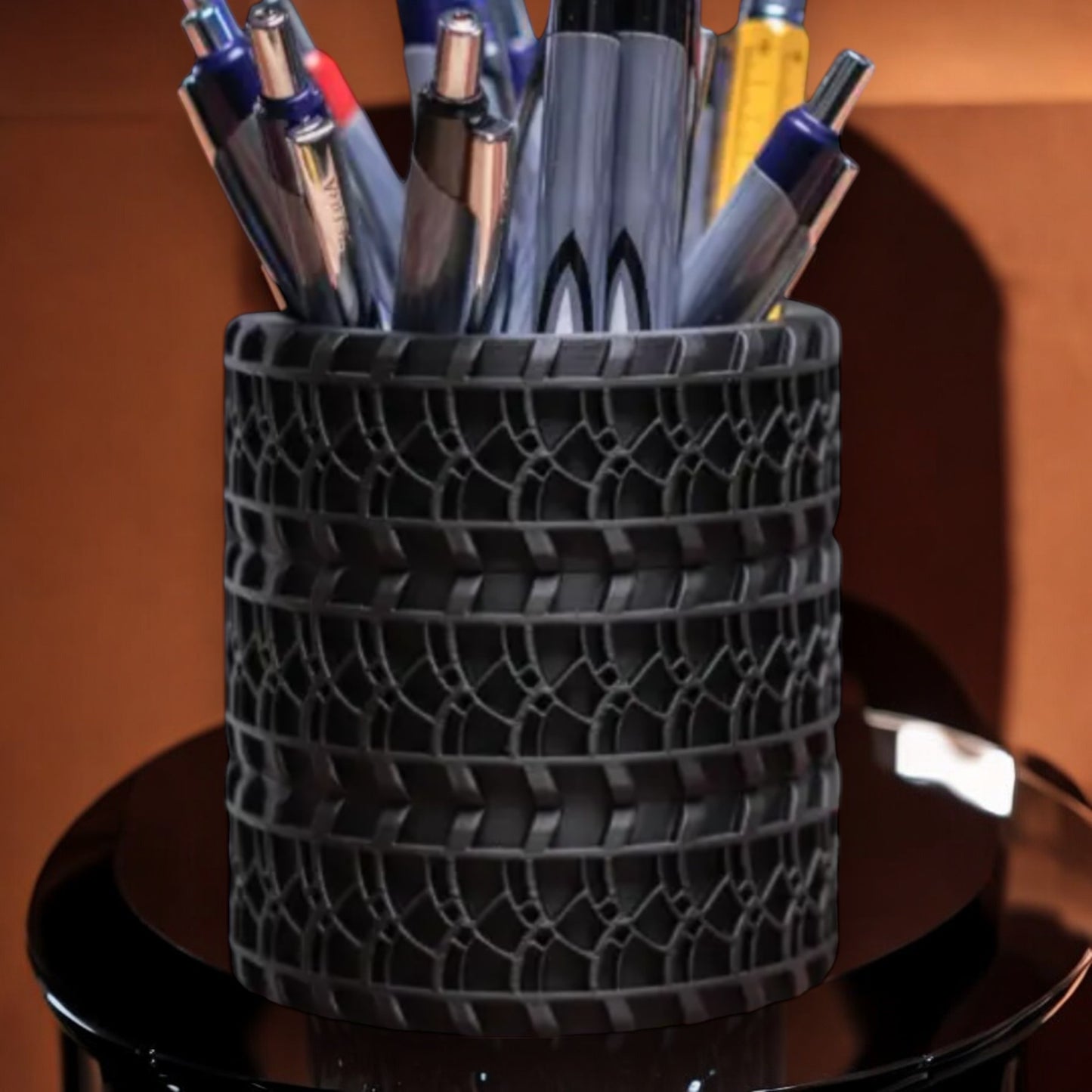 tire pencil holder 3d printed desk organizer for stylish office storage fun functional design