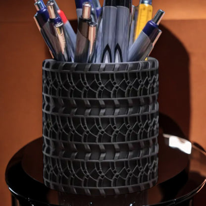 Tire Pencil Holder 3D Printed Desk Organizer for Stylish Office Storage Fun Functional Design