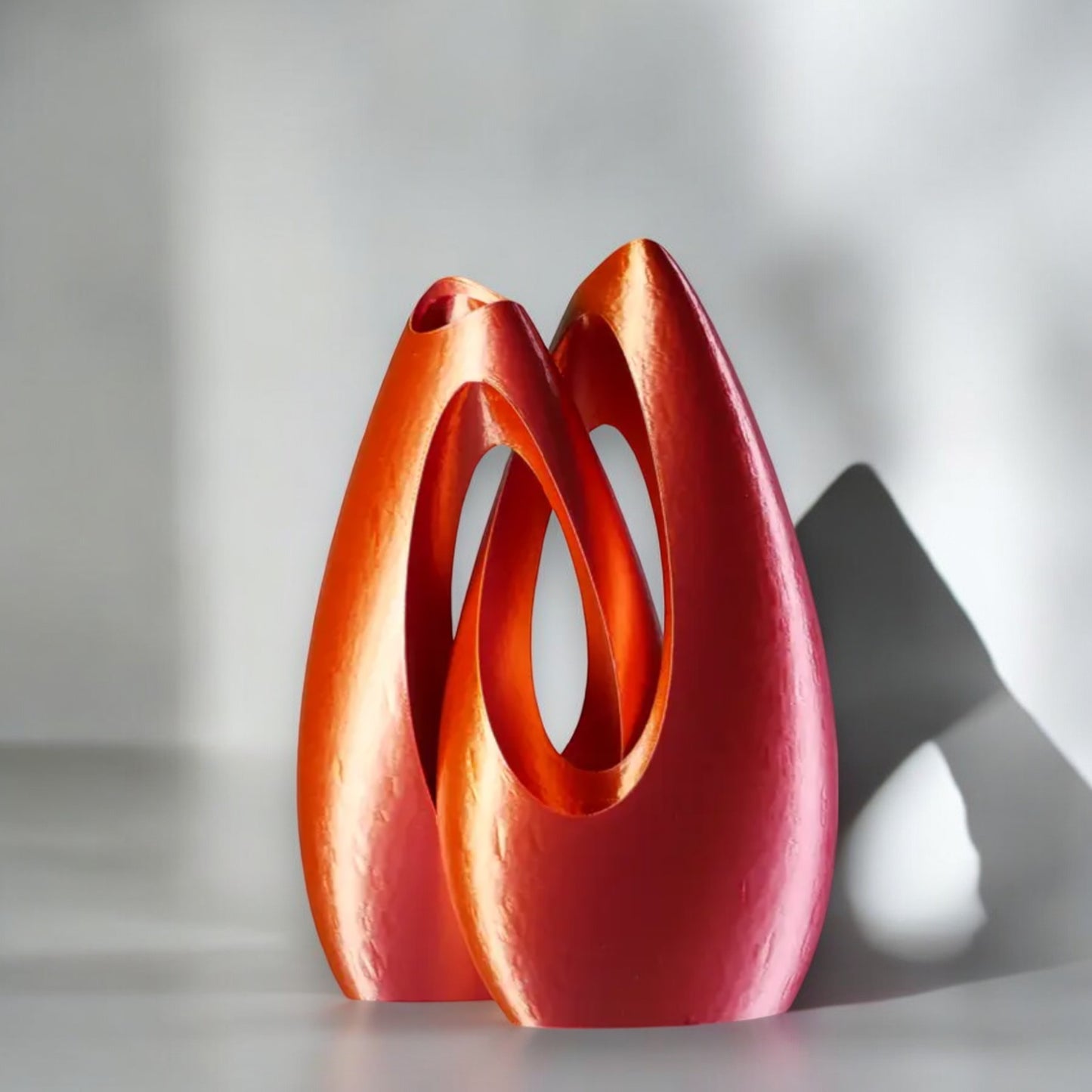 infinity vase modern 3d printed double teardrop design for elegant home decor perfect for flowers & centerpieces