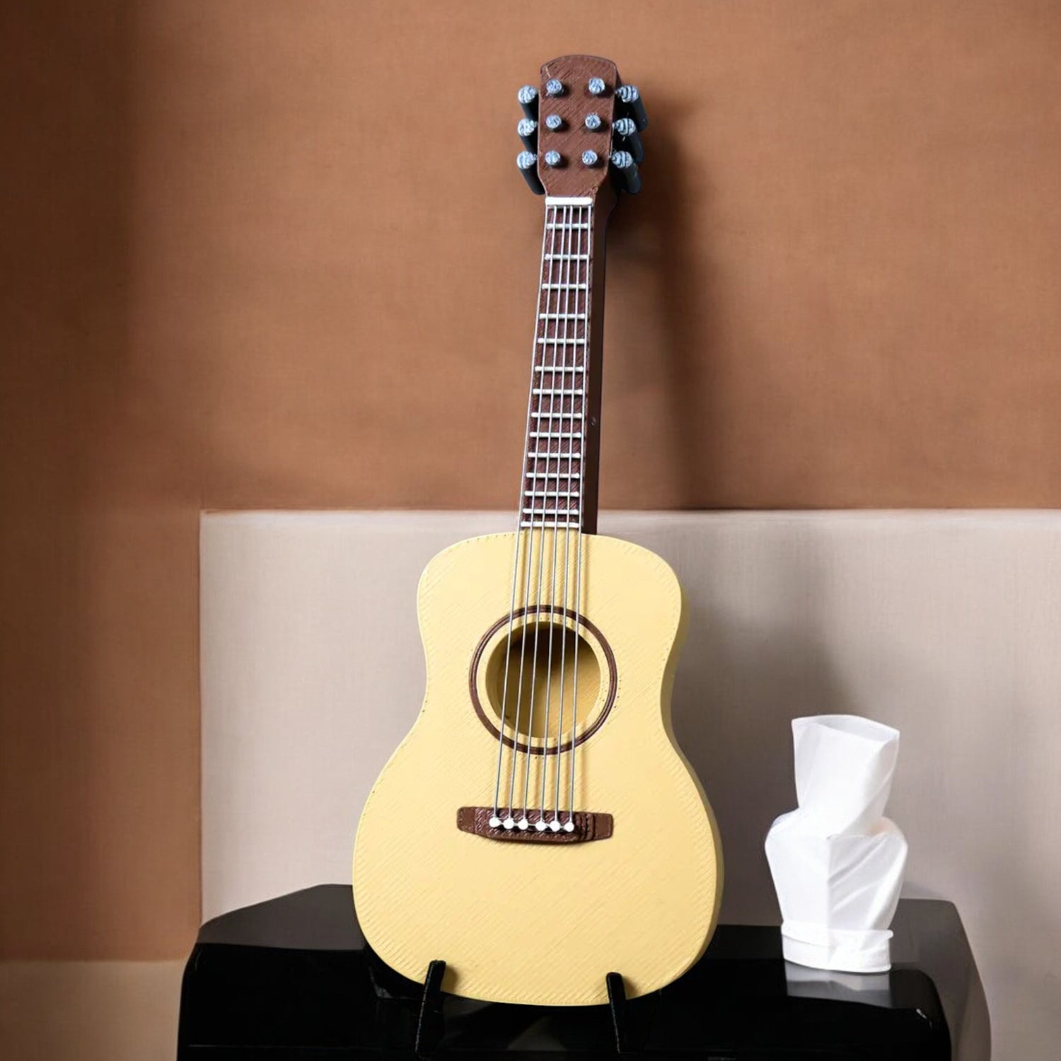 EchoStrum Guitar 3D Printed Decorative Statue with Stand for Music Lovers