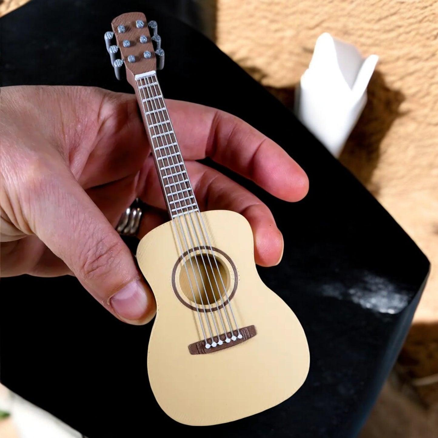 echostrum guitar 3d printed decorative statue with stand for music lovers