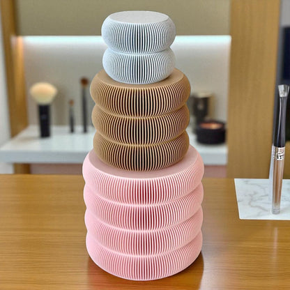 Set of elegant vanity jars in three different sizes, perfect for organizing cosmetics or accessories; available for purchase individually or as a complete set to enhance any bathroom or dressing table decor.