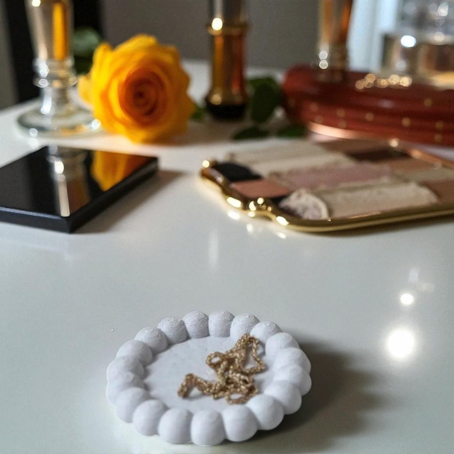 bubblecharm set stylish bubble-shaped coaster, trays, and holders for elegant organization