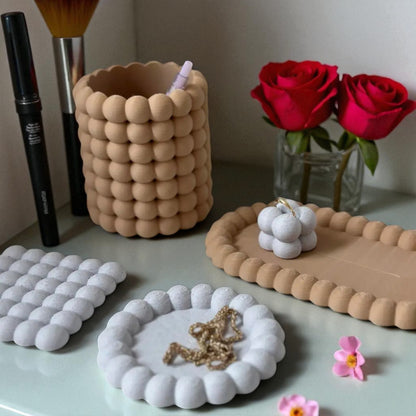 BubbleCharm Set Stylish Bubble-Shaped Coaster, Trays, and Holders for Elegant Organization