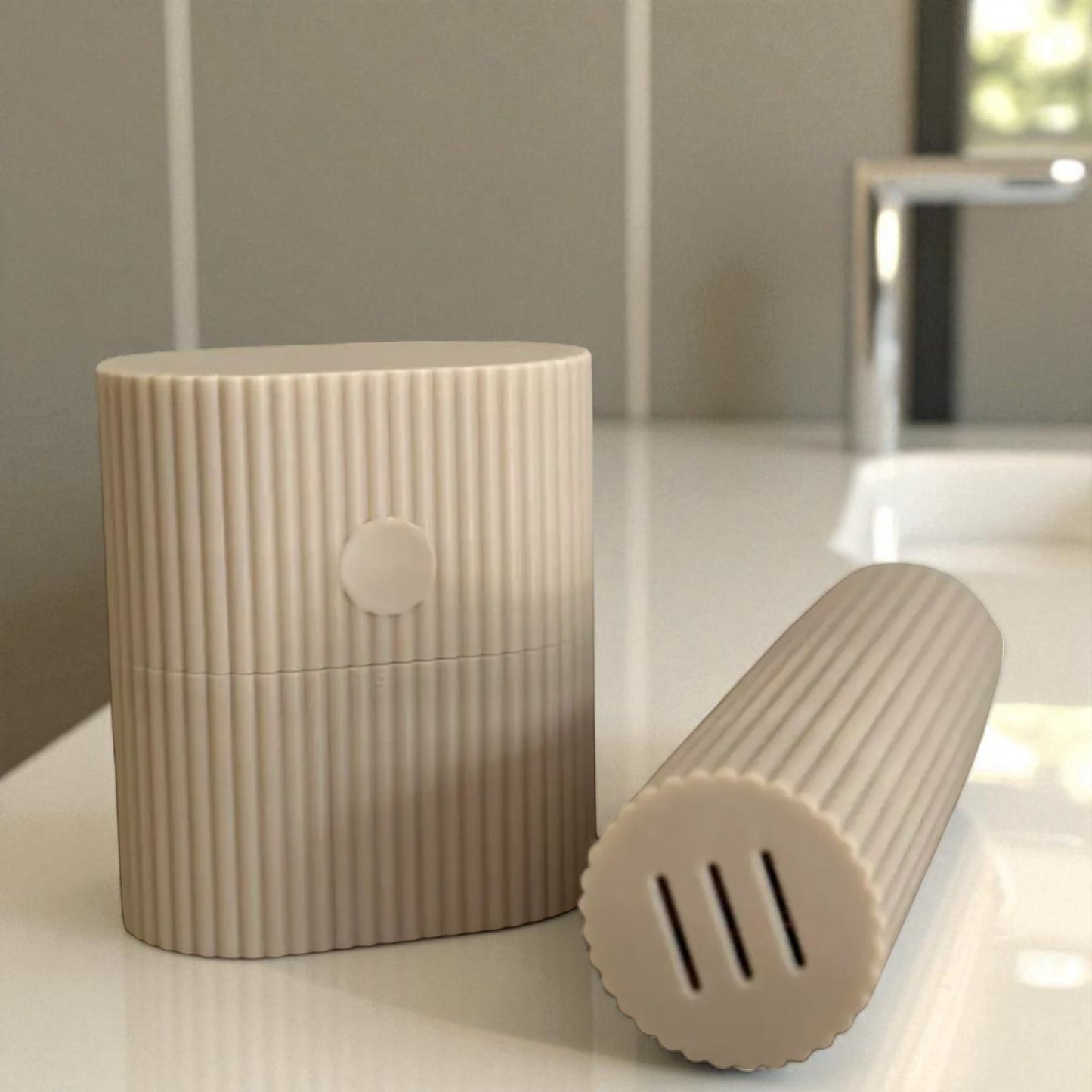 a compact and travel-friendly toothbrush and soap holder set, designed to fit neatly in your luggage. perfect for keeping your hygiene essentials organized and clean while on the go.
