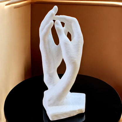 Eternal Touch Sculpture 3D Printed Male Female Hands Elegant Modern Art UK Made Home Décor