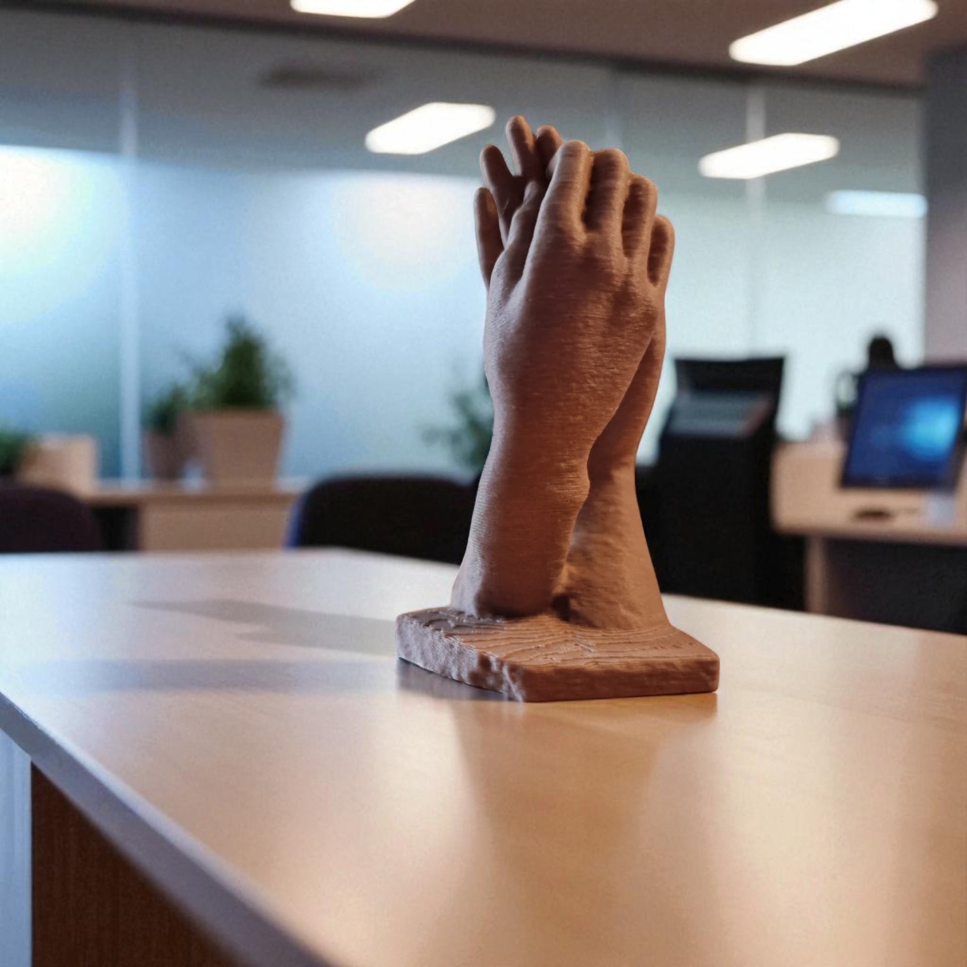  two elegantly crafted hands reaching out and touching, symbolizing connection, unity, and timeless bond. The design features  flowing curves that its artistic and modern aesthetic, making it a perfect decorative piece for any space.
