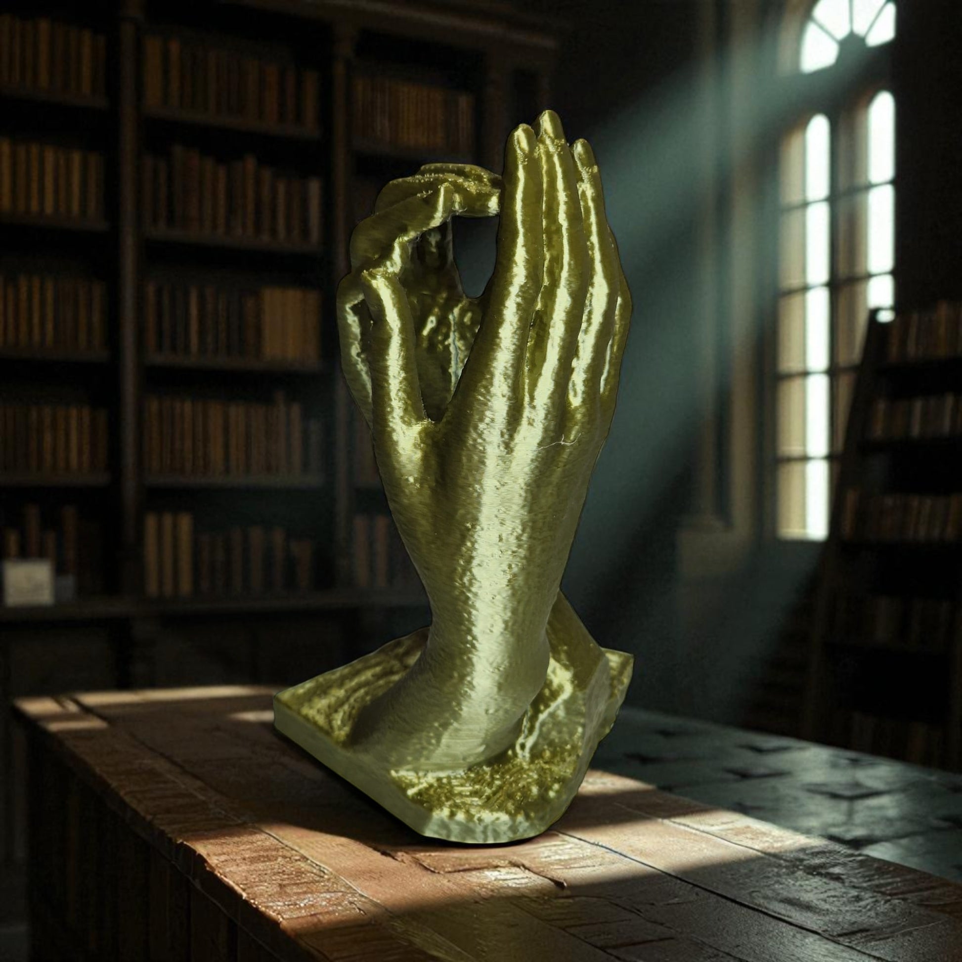  two elegantly crafted hands reaching out and touching, symbolizing connection, unity, and timeless bond. The design features  flowing curves that its artistic and modern aesthetic, making it a perfect decorative piece for any space.